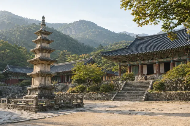 仏国寺の石段と塔