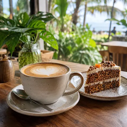 高原産コーヒーとケーキ