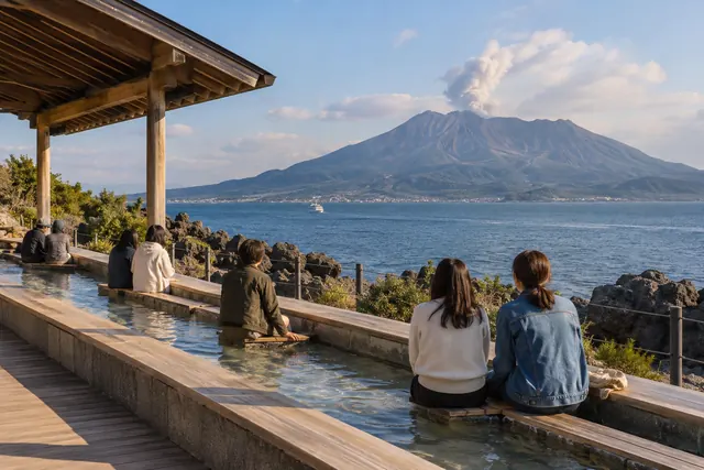 桜島の足湯