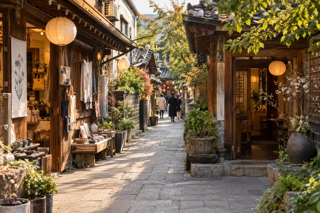 仁寺洞の伝統茶屋と路地