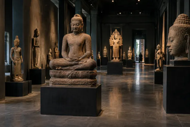 仏像が並ぶ博物館の展示室