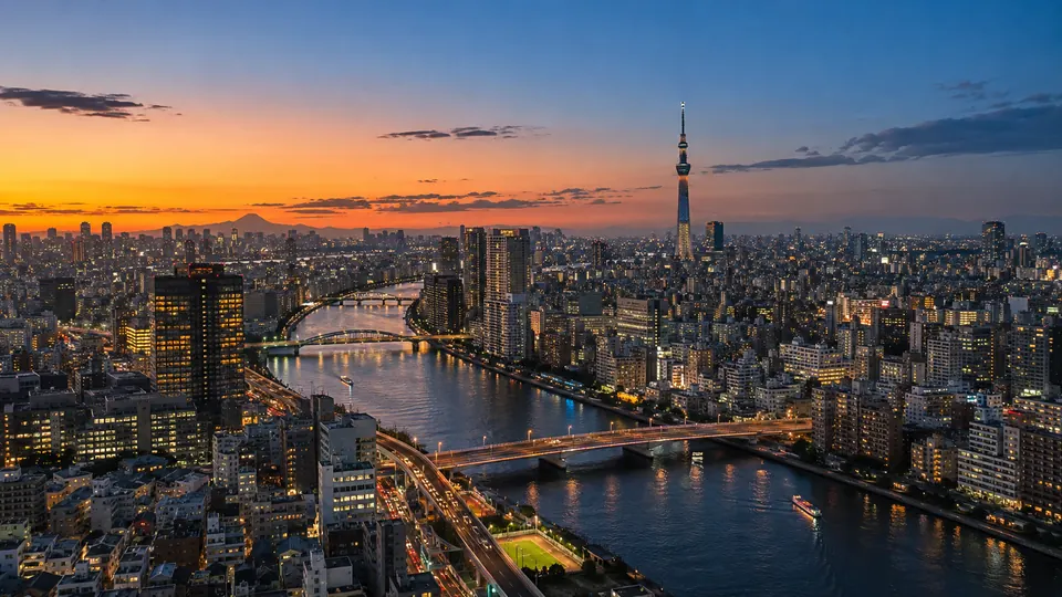 東京の街並みとスカイツリー